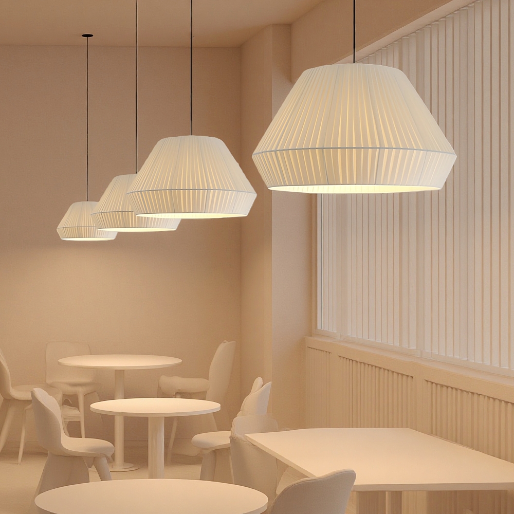 Modern Minimalist Pleated Fabric Pendant Light