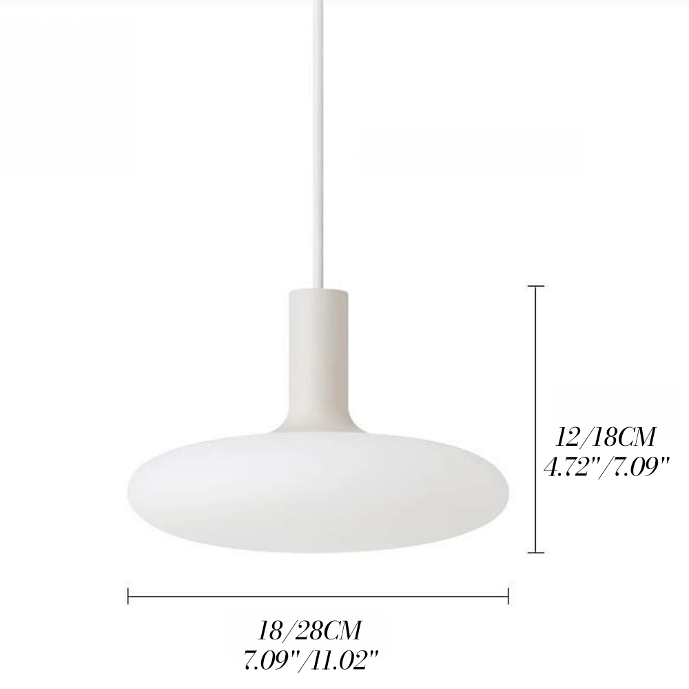 Nordic Cream White Glass Pendant Lamp Minimalist Ambient Lighting