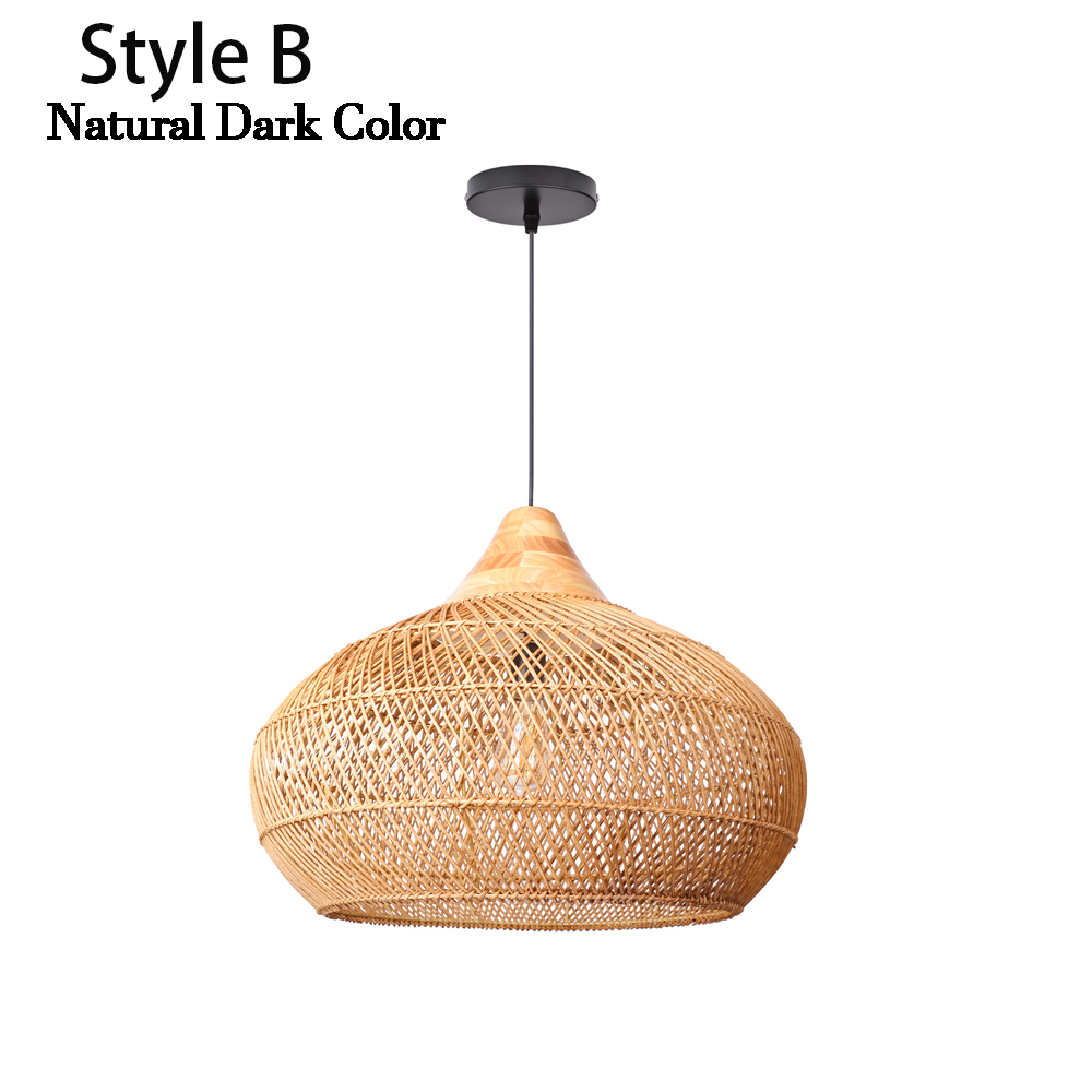 Wabi-sabi Rattan Chandeliers Rustic Handwoven Light Fixture for Restaurant