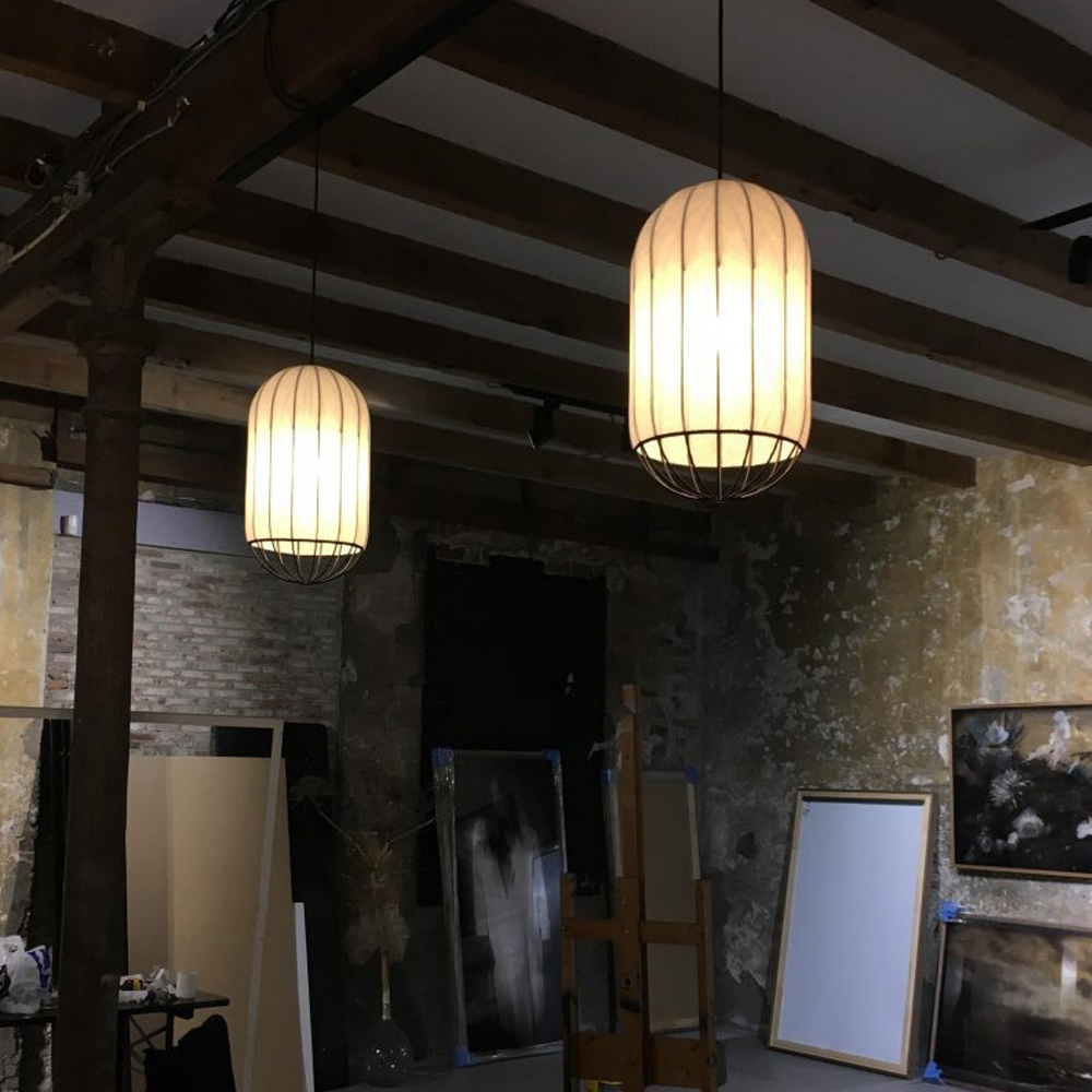 3 Lights Art Pendant Lamp Modern Minimalist Fabric Chandelier Creative Corridor Decoration