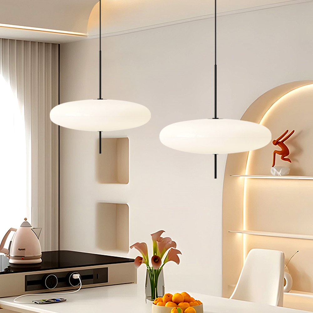 Danish Designer Glass Pendant Light Nordic modern Milk White Chandelier