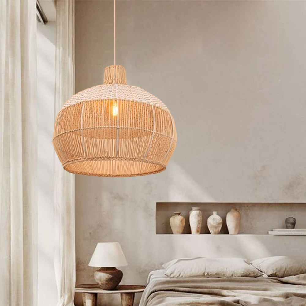Handwoven Rattan Kitchen Island Pendant Lighting
