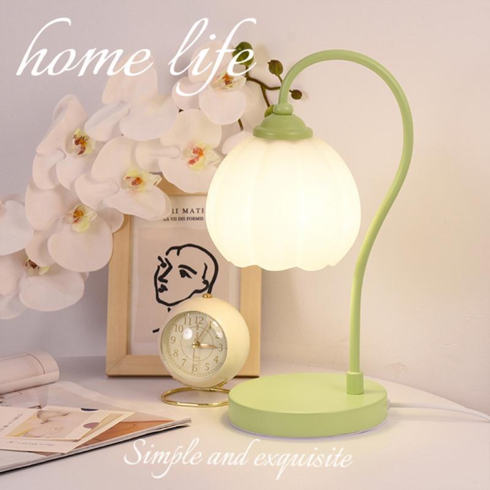 Bedroom desk lamp cream style bedside study flower bud creative eye protection night light