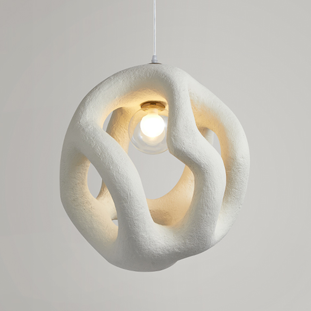 Wabi-Sabi Living Room Original Art Resin Chandelier Round Pendant Light