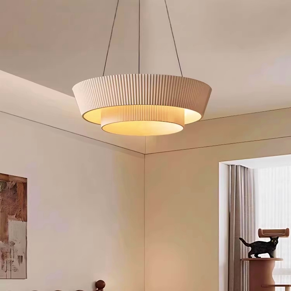 Japanese Style Creative Pleated Fabric Lighting Fixtures