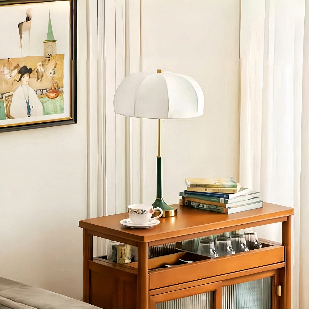 Mid Century Modern Table Lamp With Green Base