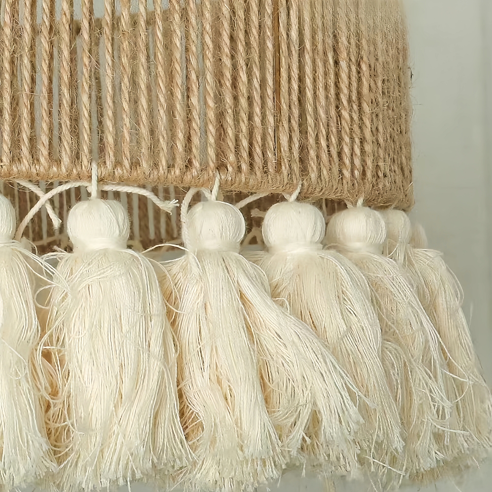  Bohemian Retro Hemp Rope Tassel Pendant Light Creative Bedroom Master Light