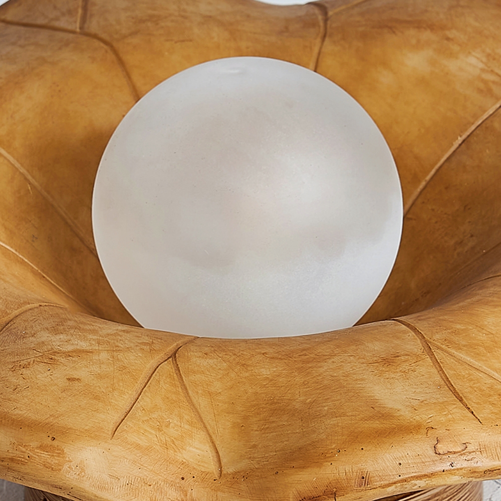 Retro Art Resin Ruffle Brown Ceiling Light