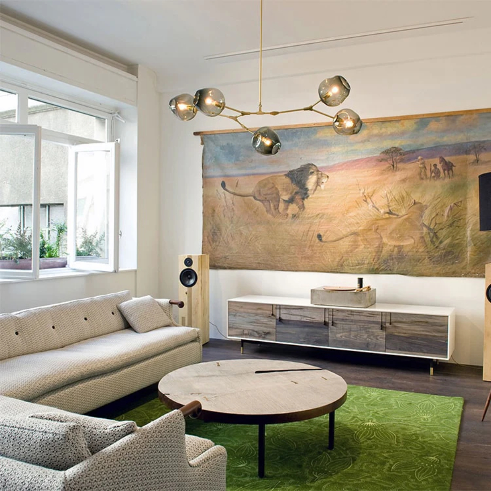 Modern Molecular Lamp Magic Bean Branch Creative and Personalized Round Ball Glass Chandelier