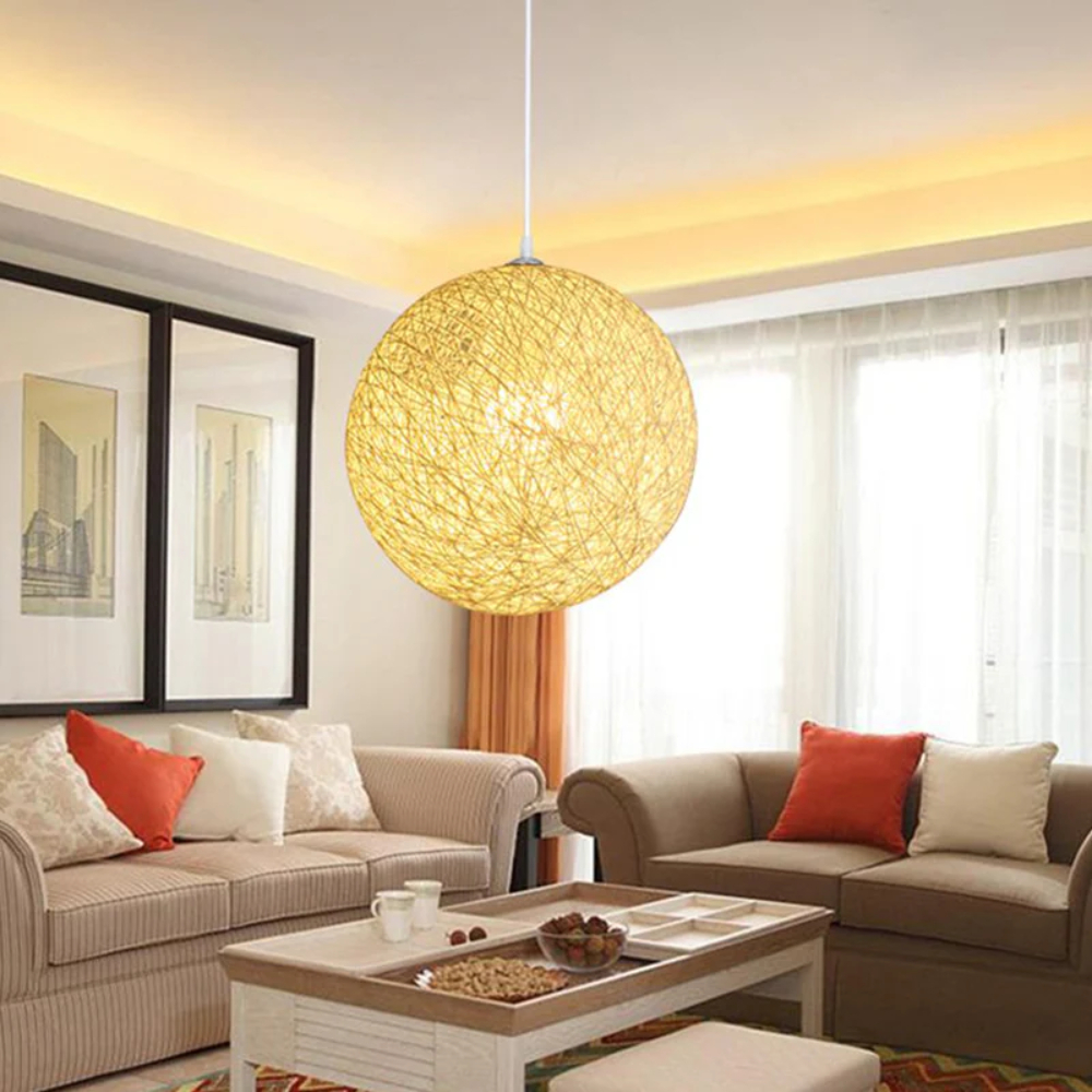 Creative handmade woven colorful rattan woven personalized circular chandelier