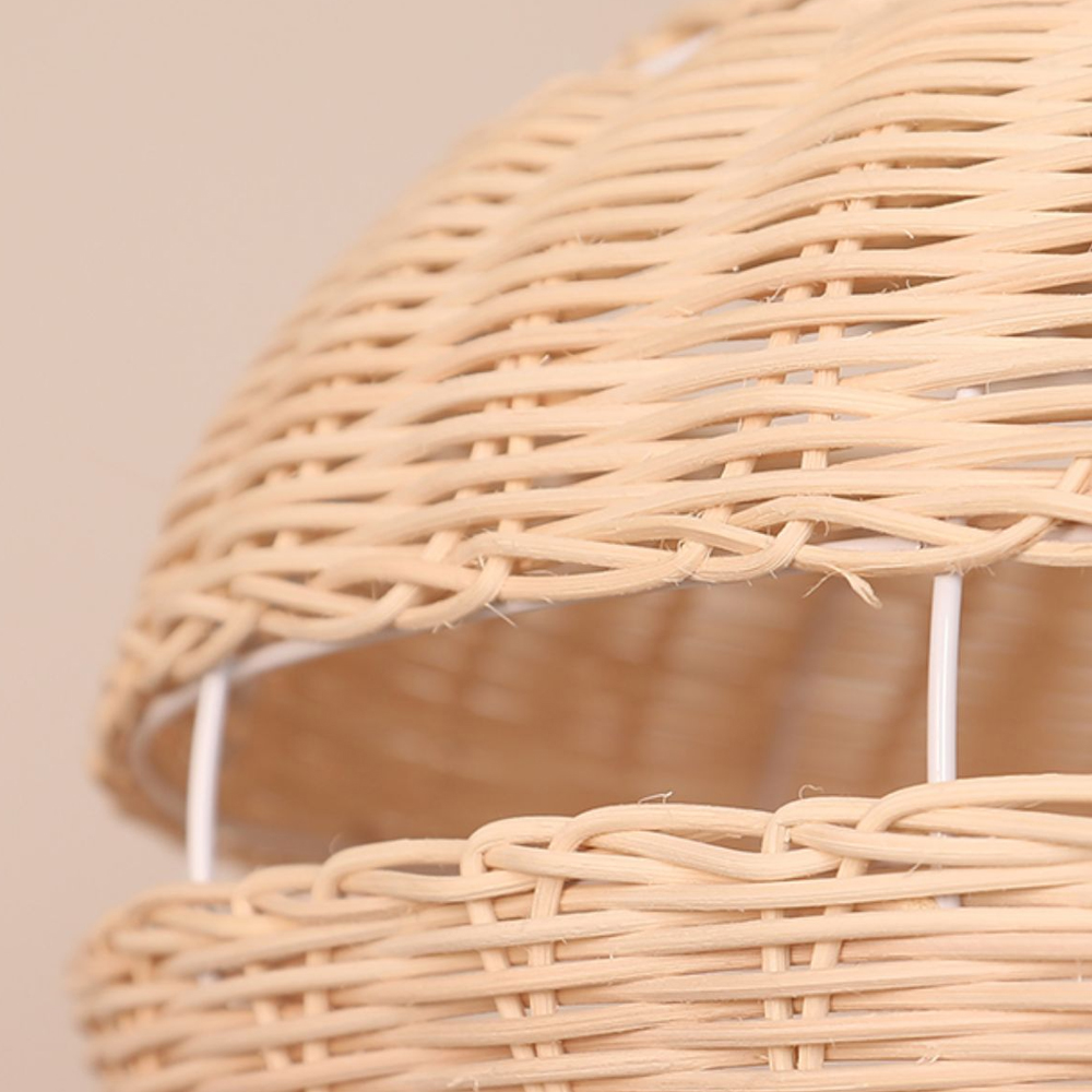 Living Room Rattan Round Ball Wicker Light Shade Wabi Sabi style chandelier
