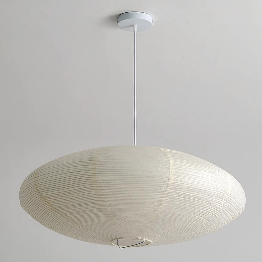Japanese Wabi-Sabi Style Origami Disc-Shaped Pendant Light – Babodecor