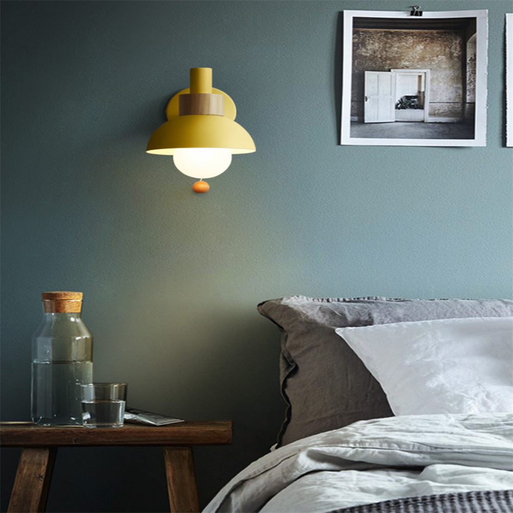 Macaron color matte dome wall lamp in living room foyer hallway