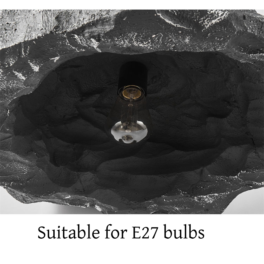 Wabi-sabi retro style imitation micro-cement irregular rock chandelier