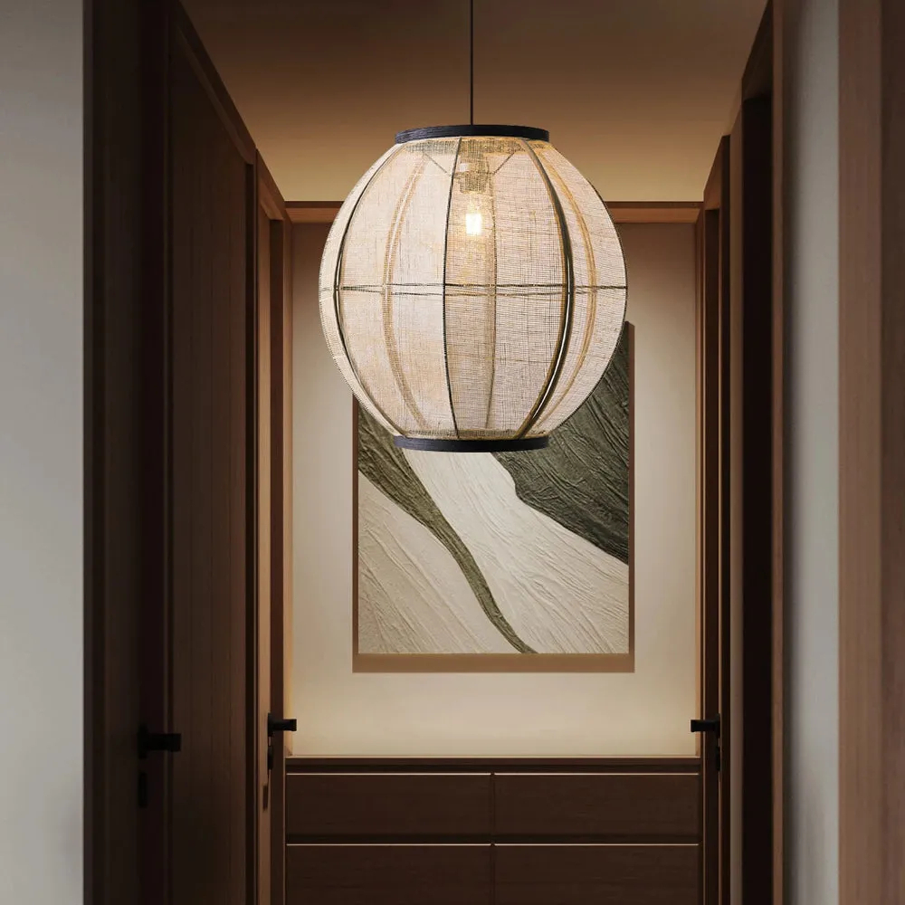 New Chinese Style Vintage Fabric Pendant Lights Handwoven