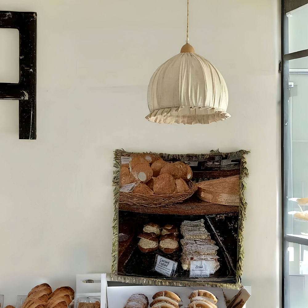 Minimalist Cotton Linen Fabric Chandelier Japanese-style Retro Pendant Light