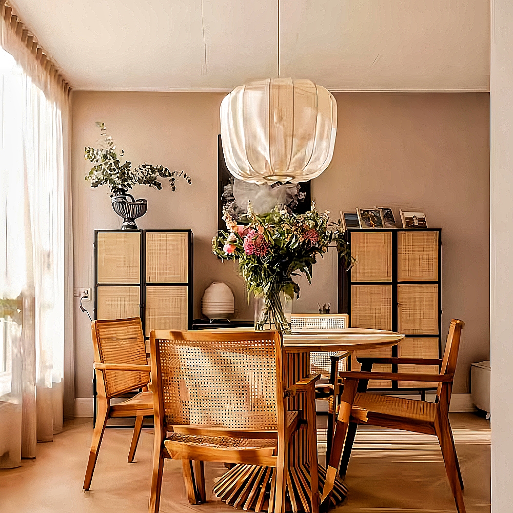 Chinese Apple Shaped Living Room Loft Spinning Pendant Light