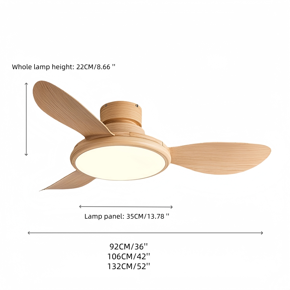 Nordic Style Household Variable Frequency Ceiling Fan Light
