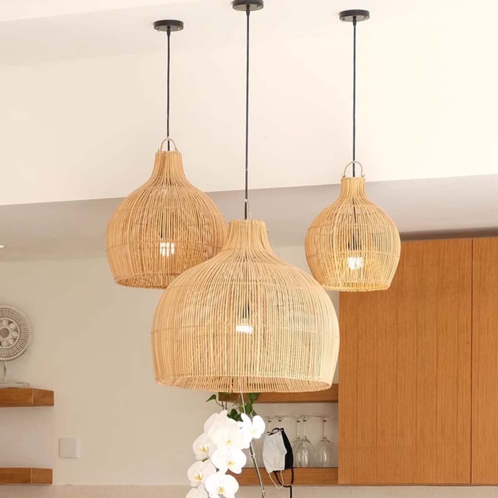 Boho Large Handmade Rattan Pendant Light