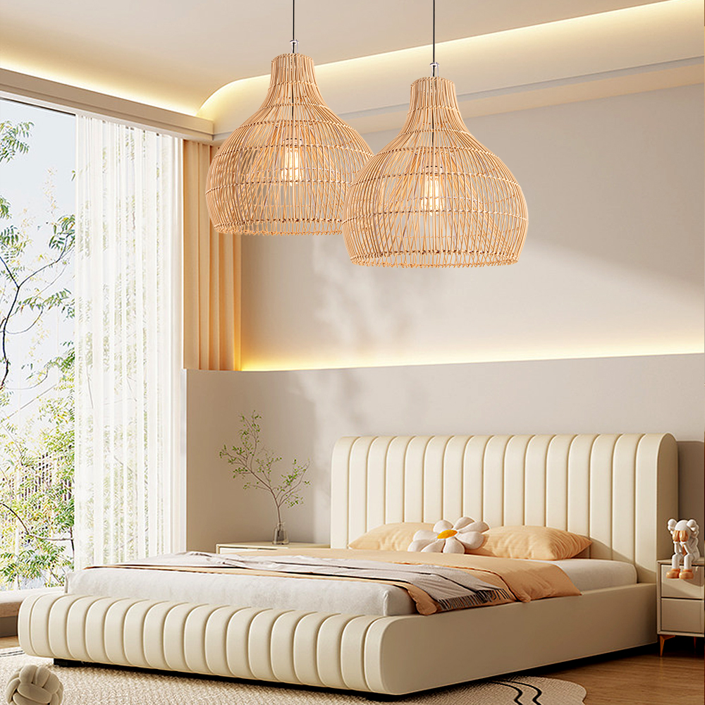 Boho Large Handmade Rattan Pendant Light