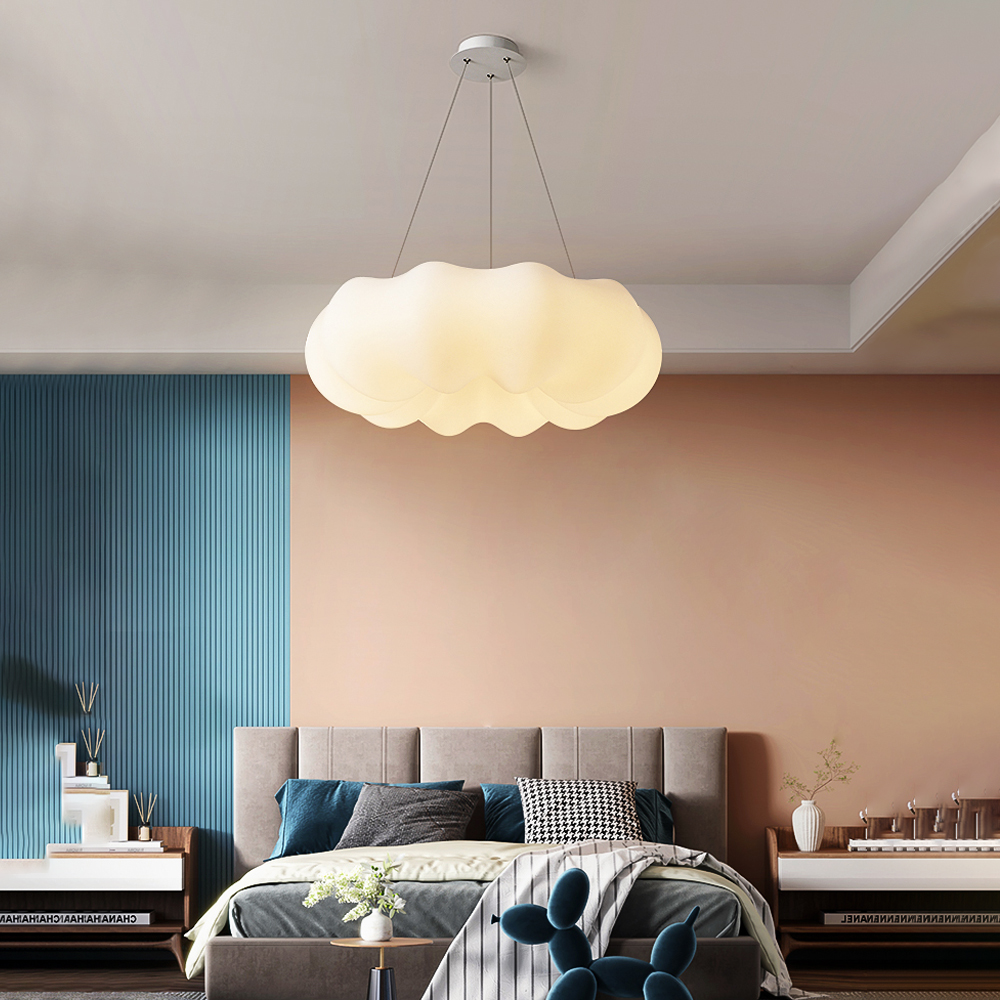 Nordic Cloud Shape Nursery Eye-protecting Chandelier Kid's Bedroom Ceiling Lamp
