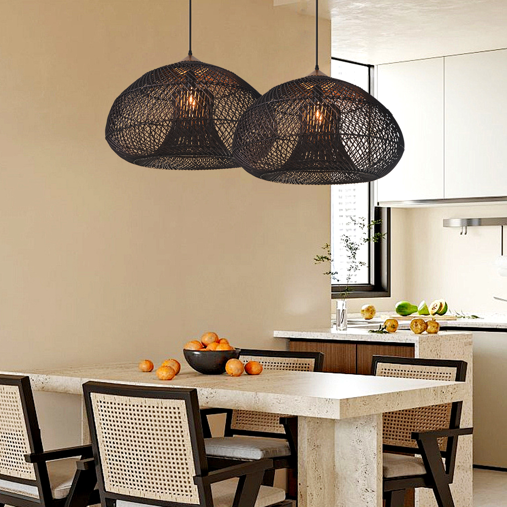 Trendy Rattan Pendant Light Wabi-sabi Style Retro Southeast Asian Chandelier