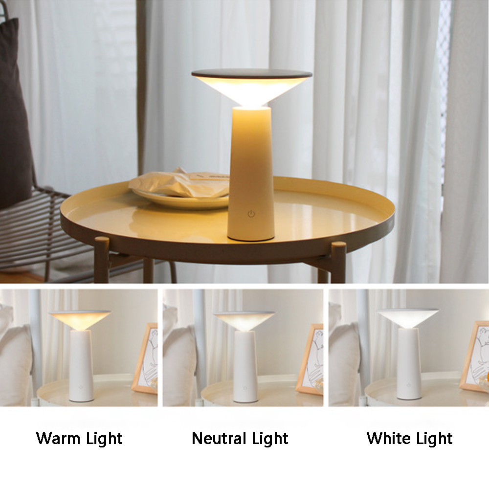 LED Portable Bedside Night Light Nordic Simple Atmosphere Table Lamp USB Charging