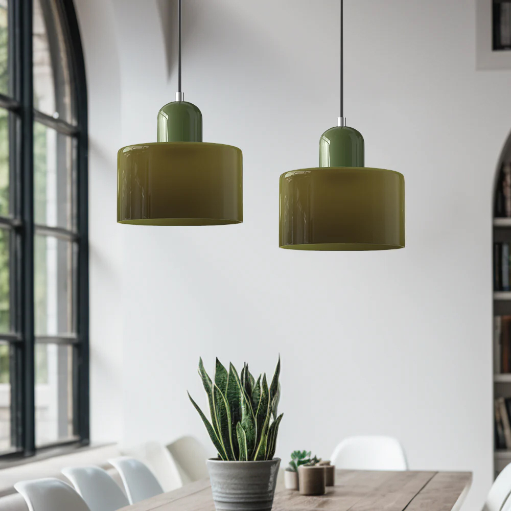 Bauhaus Small Glass Pendant Light Colorful Mini Chandeliers