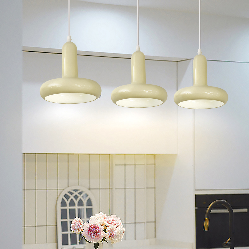 3-head Glass chandelier modern cream 3 lights in one pendant light shade