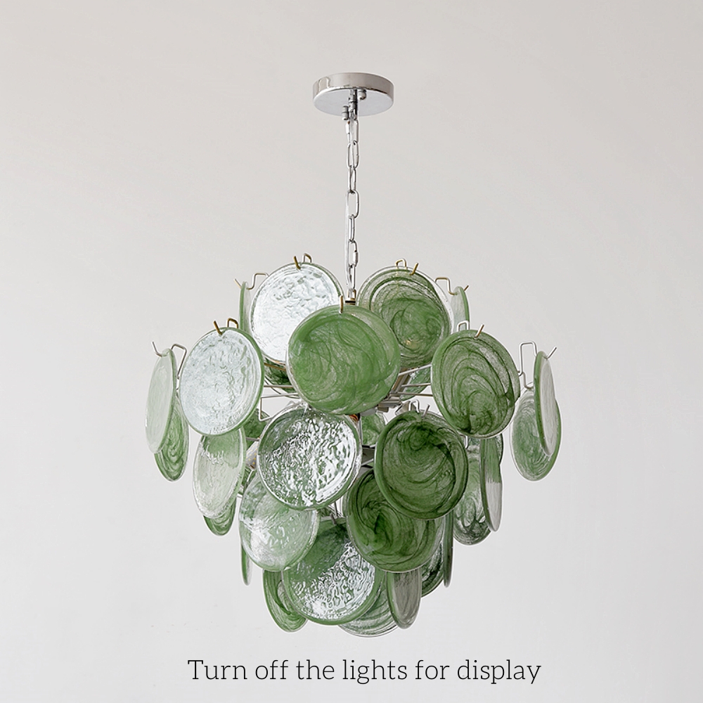 Italian Style Vintage Colored Multi-Layer Handmade Glass Pendant Light