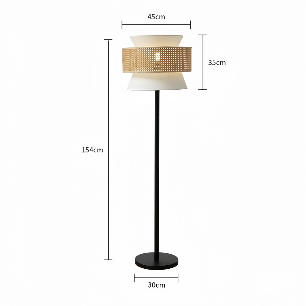 Nordic Minimalist Rattan Woven Fabric Floor Lamp