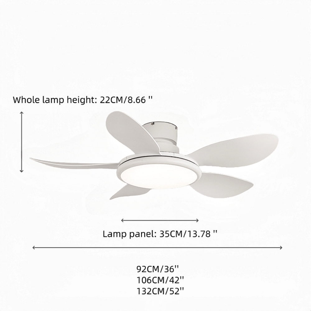Nordic Style Household Variable Frequency Ceiling Fan Light