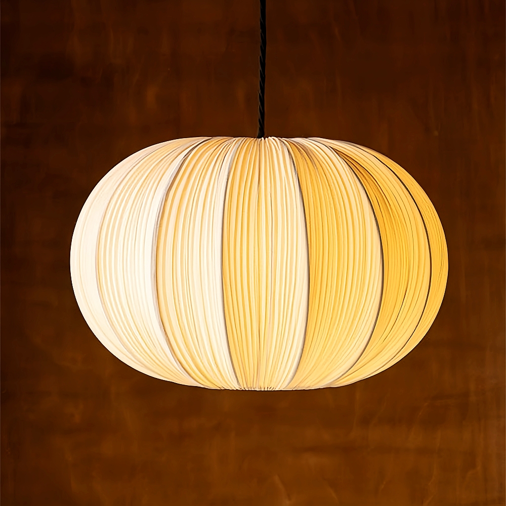 Wabi Sabi Style Retro Pleated Fabric Pendant Light