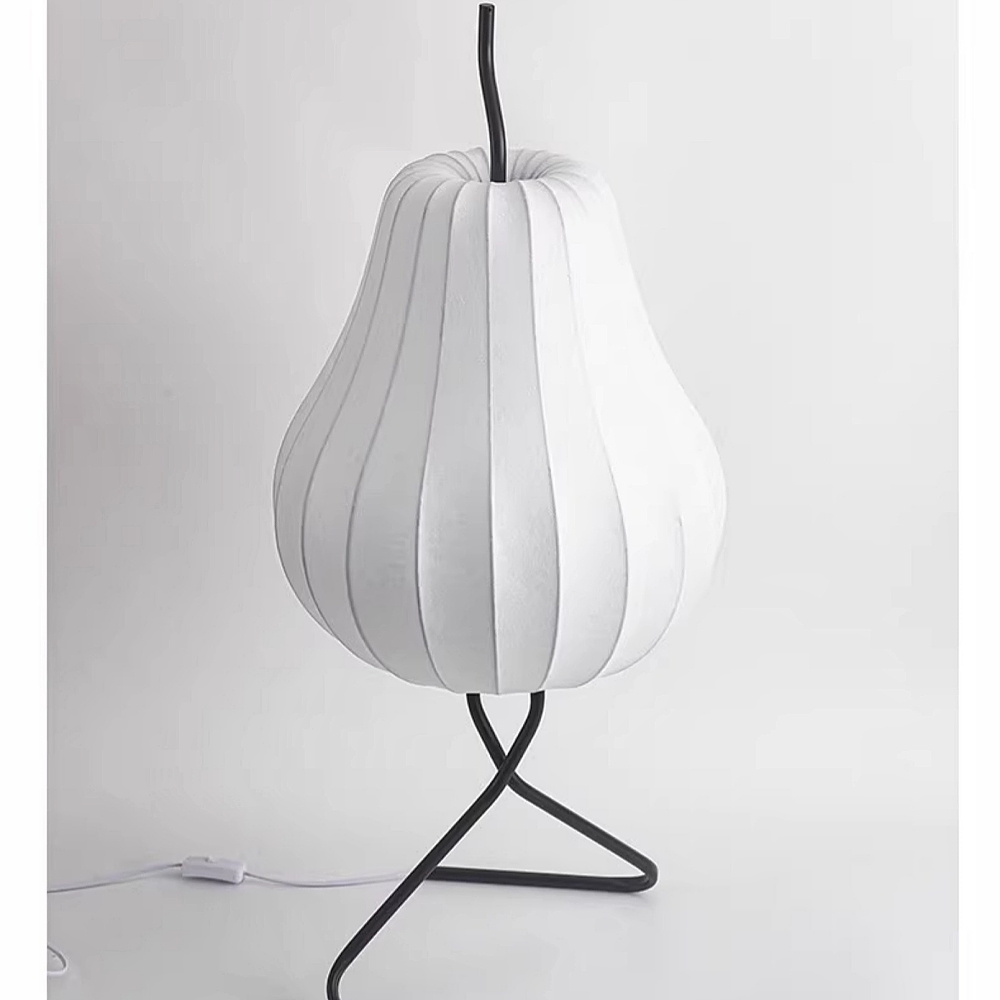 Modern Style Pear Shaped Silk Floor Lamp Creative Living Room Lighting Decoration