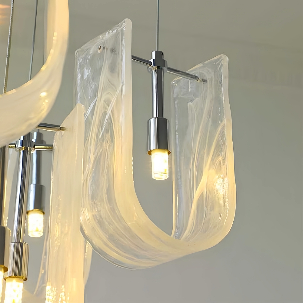 French Mist Glass Chandelier For Living Room And Bedroom