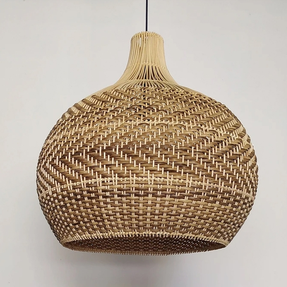 Simple Modern Woven Rattan Pendant Lamp E27 Hardwired Chandelier