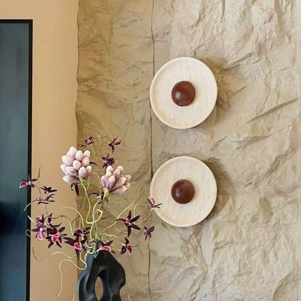 Wabi Sabi Yellow Cave Stone Natural Textural Bedside Light