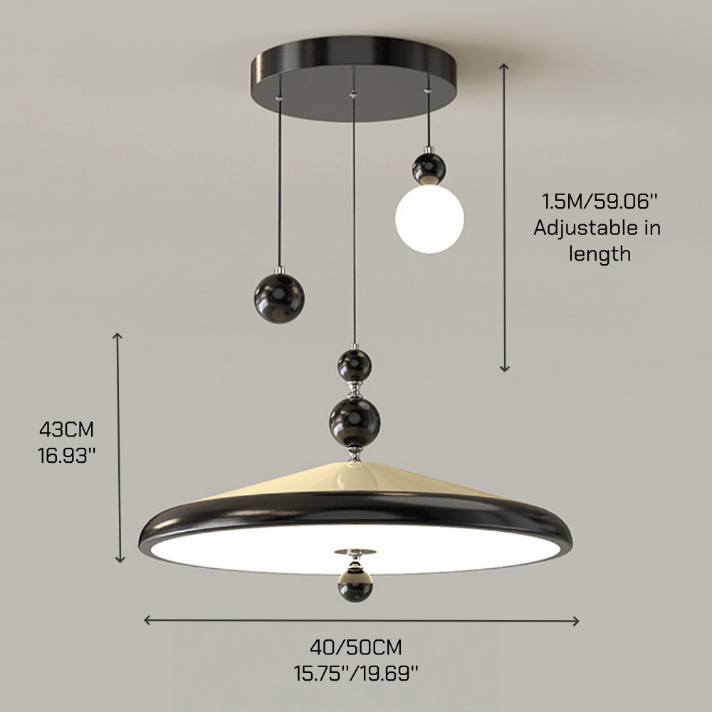 Retro Walnut Finish Creative Round LED Pendant Light 