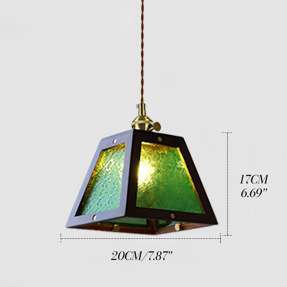 Vintage Etched Glass Pendant Lamp Cozy Bedroom Bedside Lighting