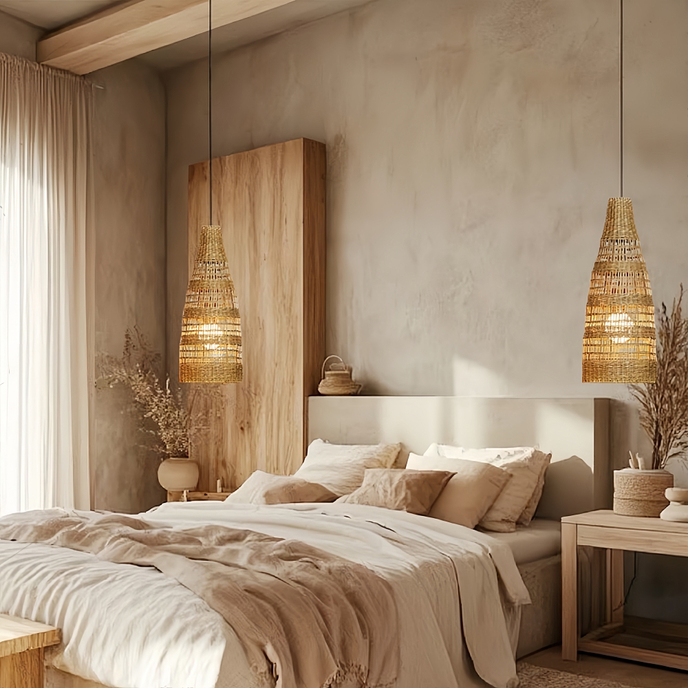 Handwoven Natural Water Hyacinth Pendant Lamp