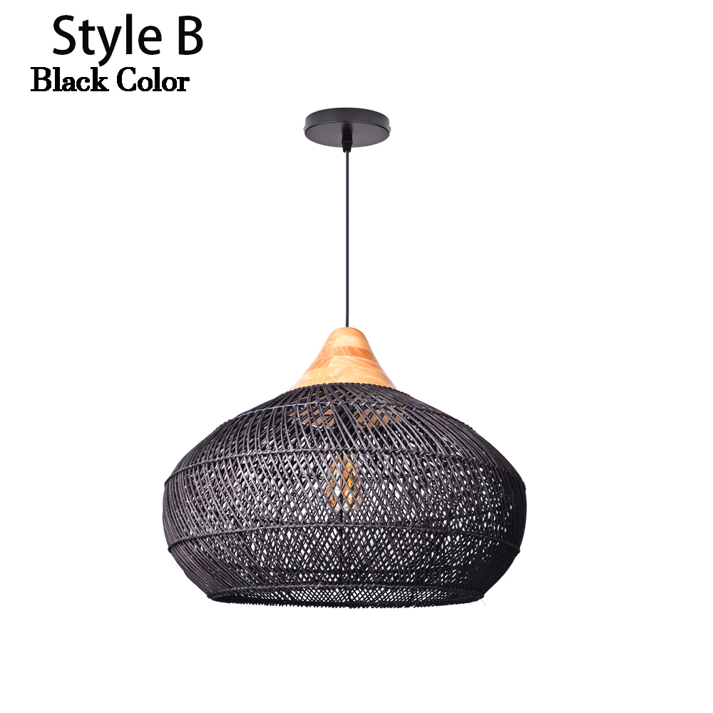 Wabi-sabi Rattan Chandeliers Rustic Handwoven Light Fixture for Restaurant