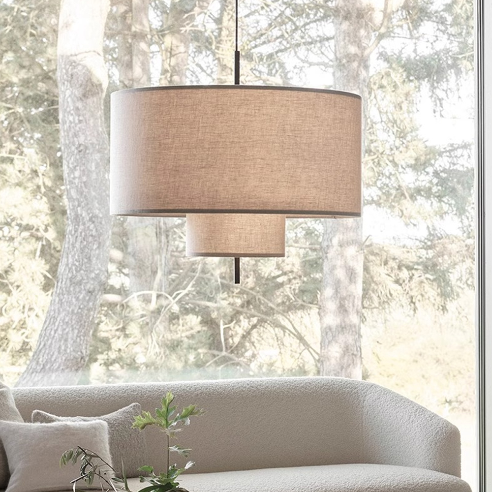 Wabi-sabi Style Nordic Fabric Chandelier Living Room Decorative Lamp
