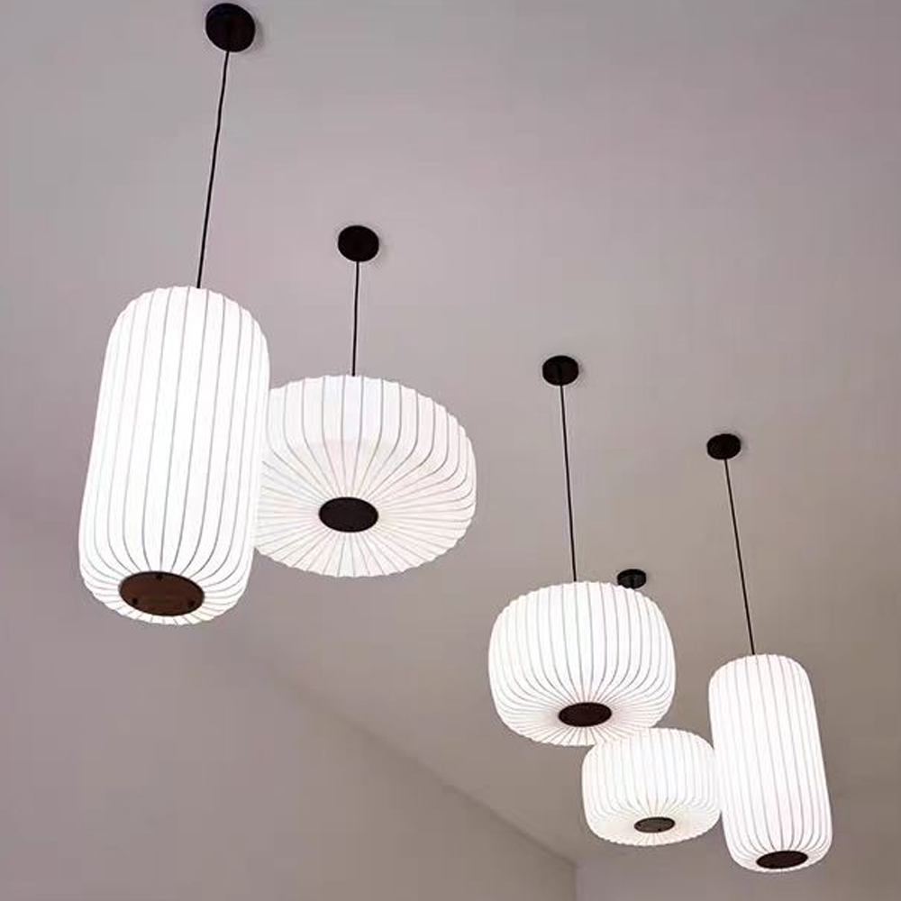 Wabi-Sabi Style Japanese Simple Fabric Pendant Lights Living Room Combination Lamps