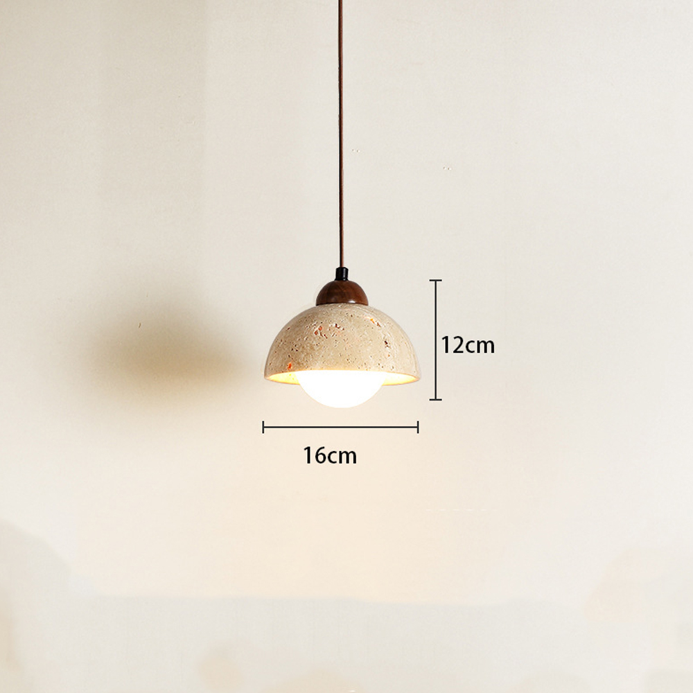 Wabi-Sabi Creative Homestay Travertine Stone Pendant Light Fixture