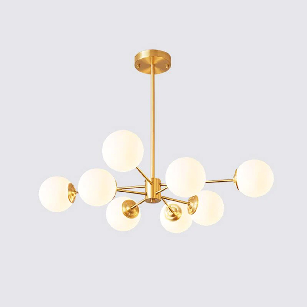 8-light Sputnik Gold Chandelier Brass Ceiling Light