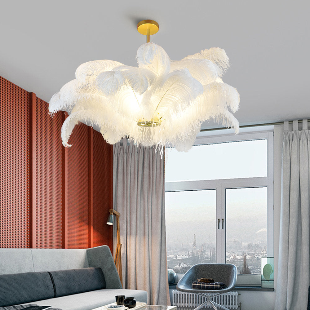 Modern Feather Home Chandelier Nordic Craft Pendant Lighting