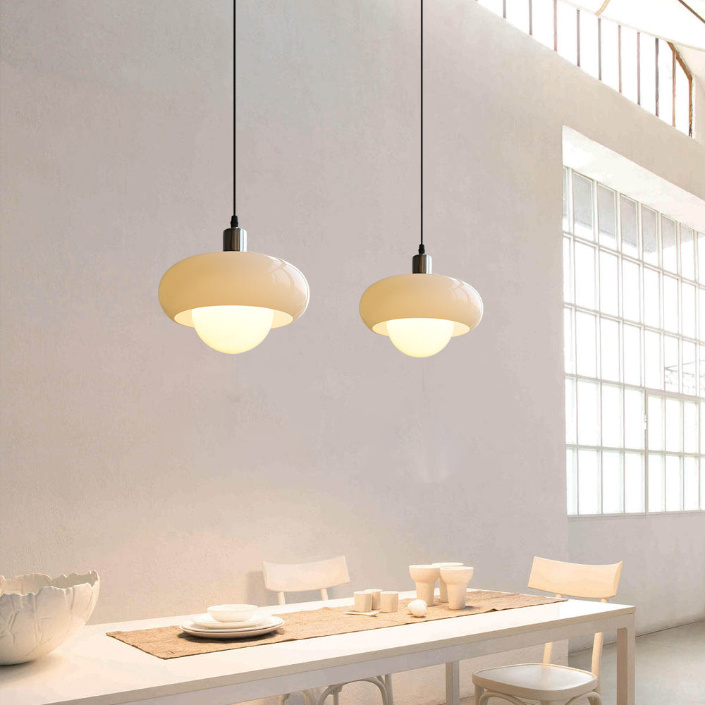 Mid-Century Glass Pendant Light Retro 1970s Hanging Lamp – Babodecor