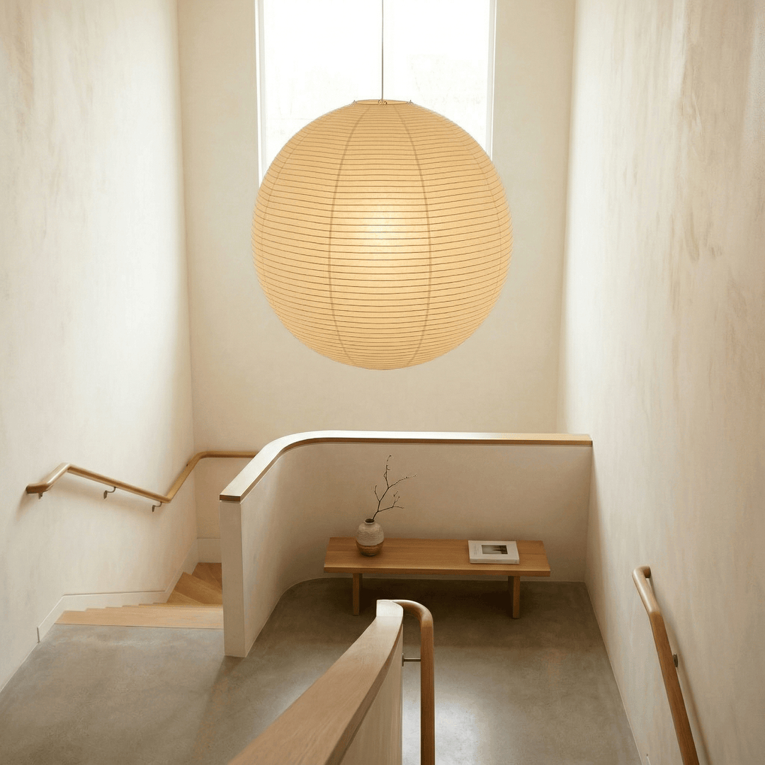 Japanese Simple Wabi-Sabi Ball Chandelier Inspired Paper Hanging Light