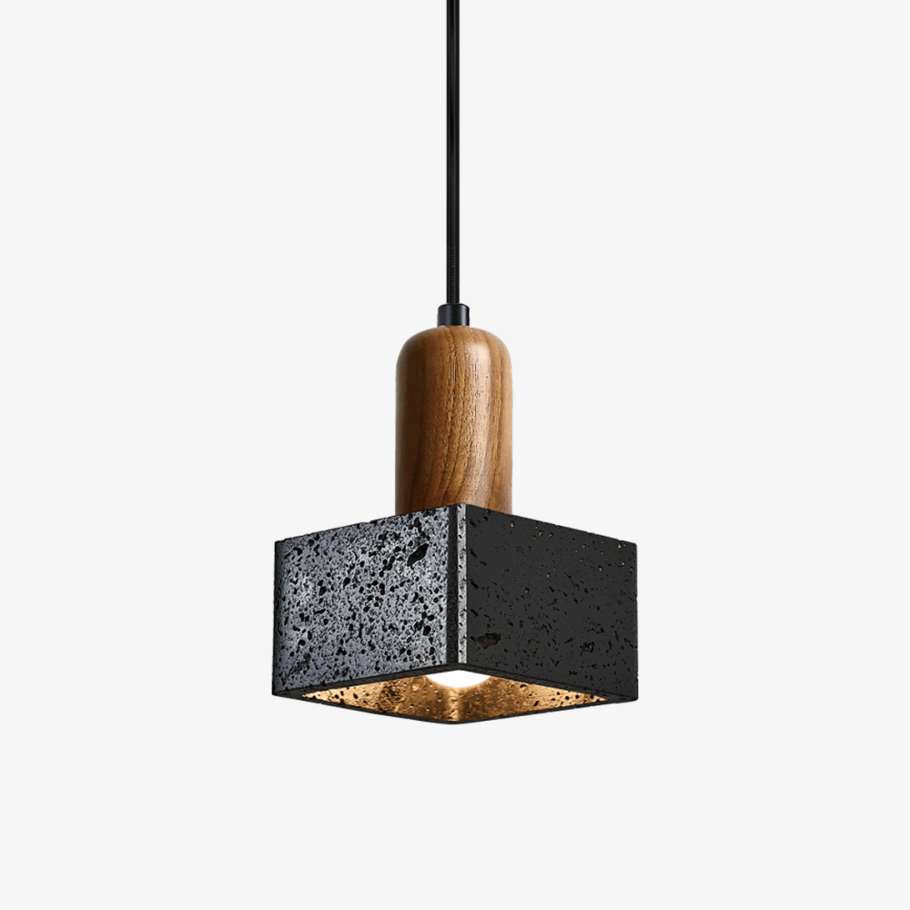 Wabi-Sabi Black Travertine Mini Pendant Lamp