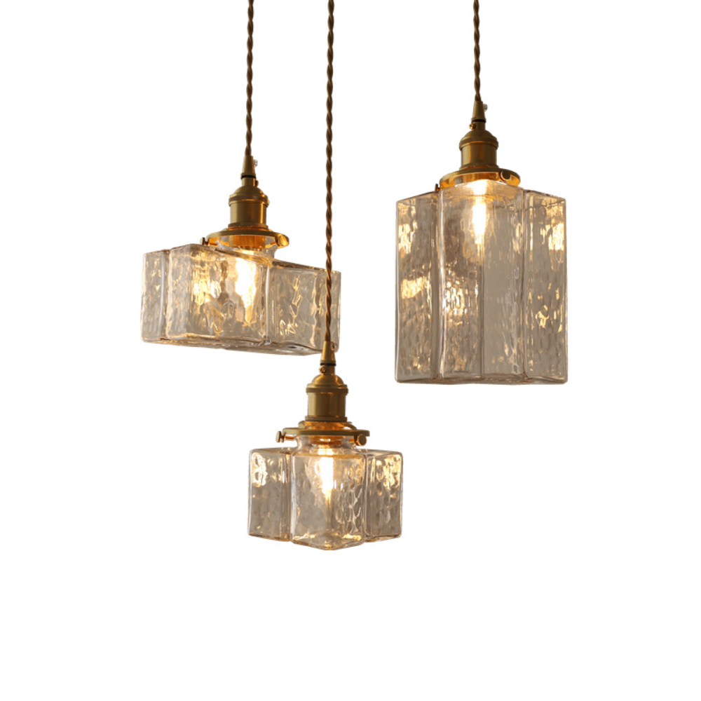 Classical retro brass art glass chandelier suitable for coffee shops, study rooms, and foyers